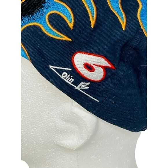 Conway Freight Hat Cap Strap Back Adjustable men Colin Braun 6 Black Blue Flames - Picture 5 of 10